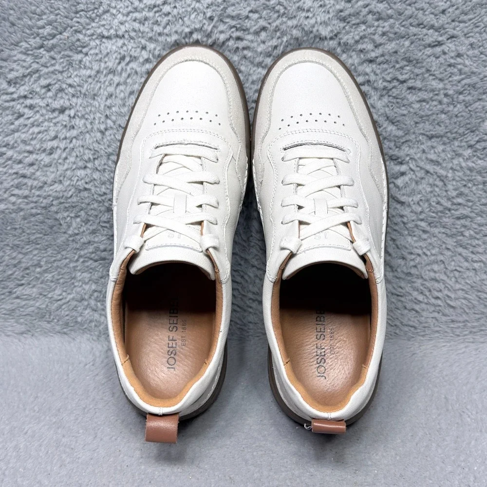 Josef Seibel Cleve 01 Mens Size 43 US 9.5 Low Top Sneaker Shoes White Leather